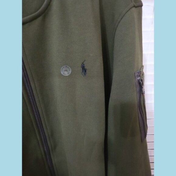 NWT Men's Polo Ralph Lauren Double-Knit Flight Jacket XXL Company Olive - Picture 8 of 14